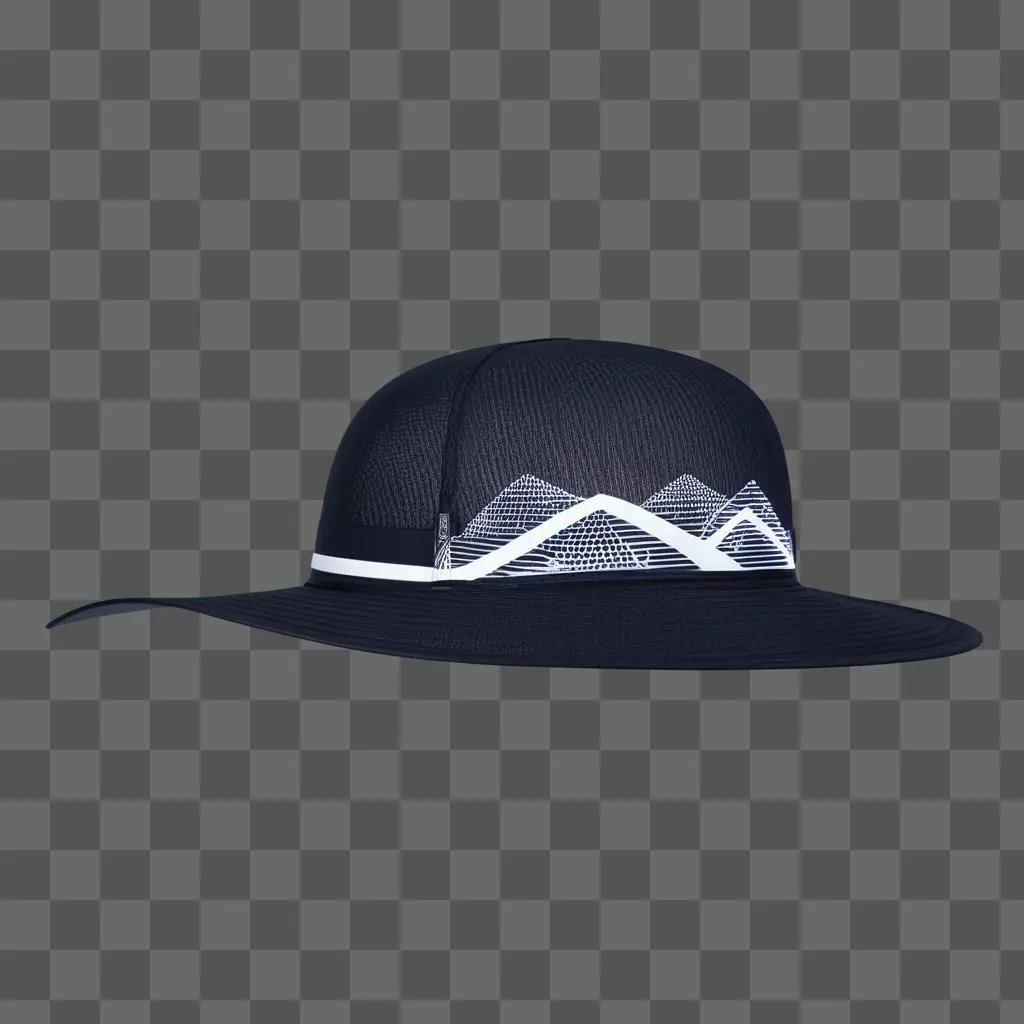 hat with a transparent visor and mountains