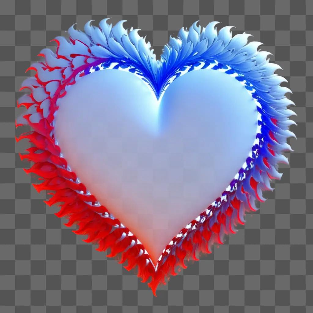 heart made of red and blue