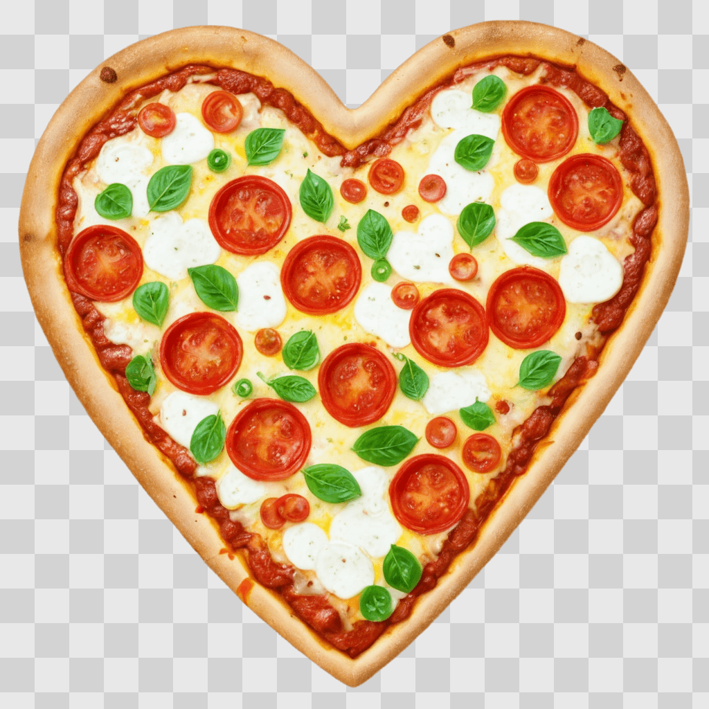 heart pizza clipart Heart shaped pizza with fresh toppings