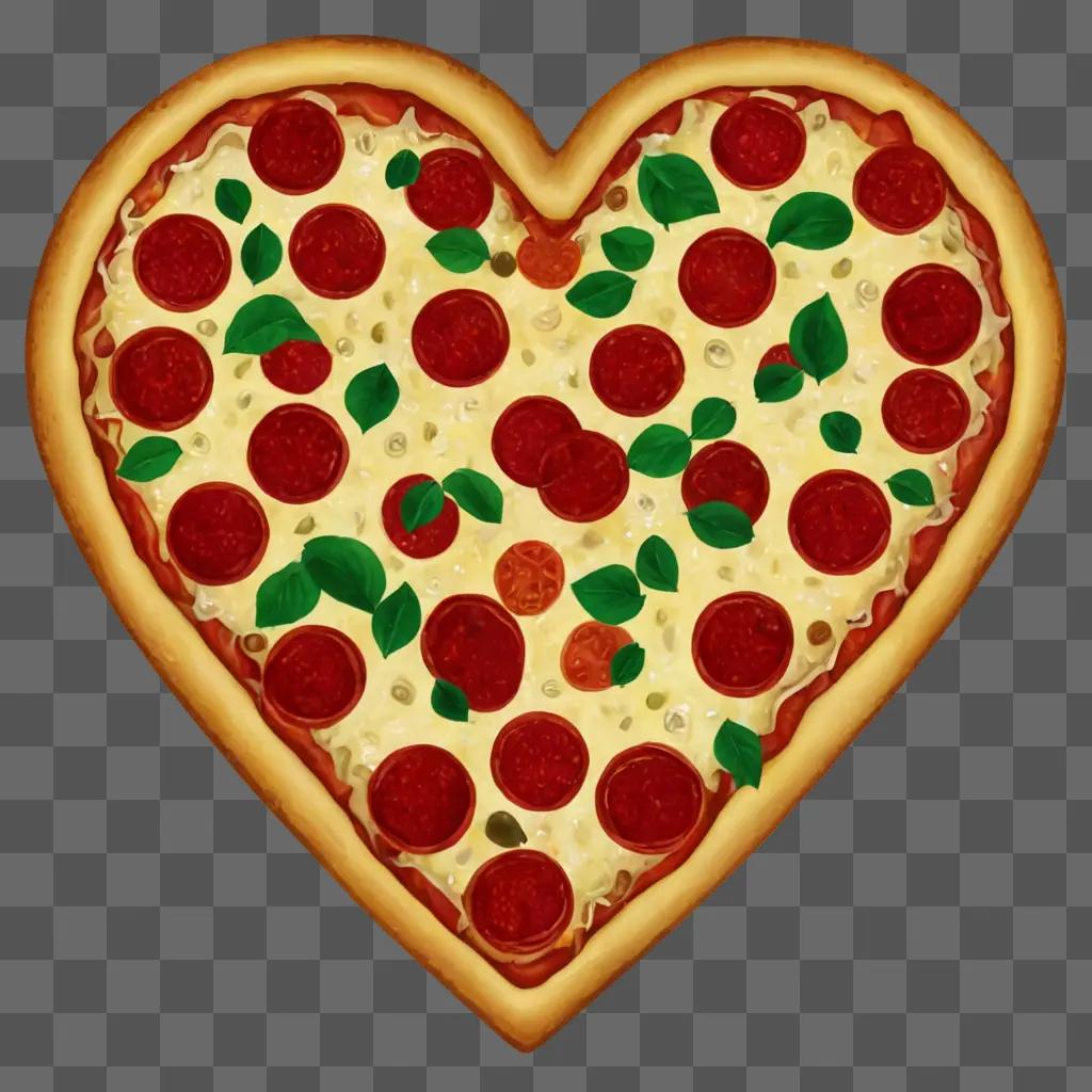 heart pizza clipart Pizza in a heart shape with toppings