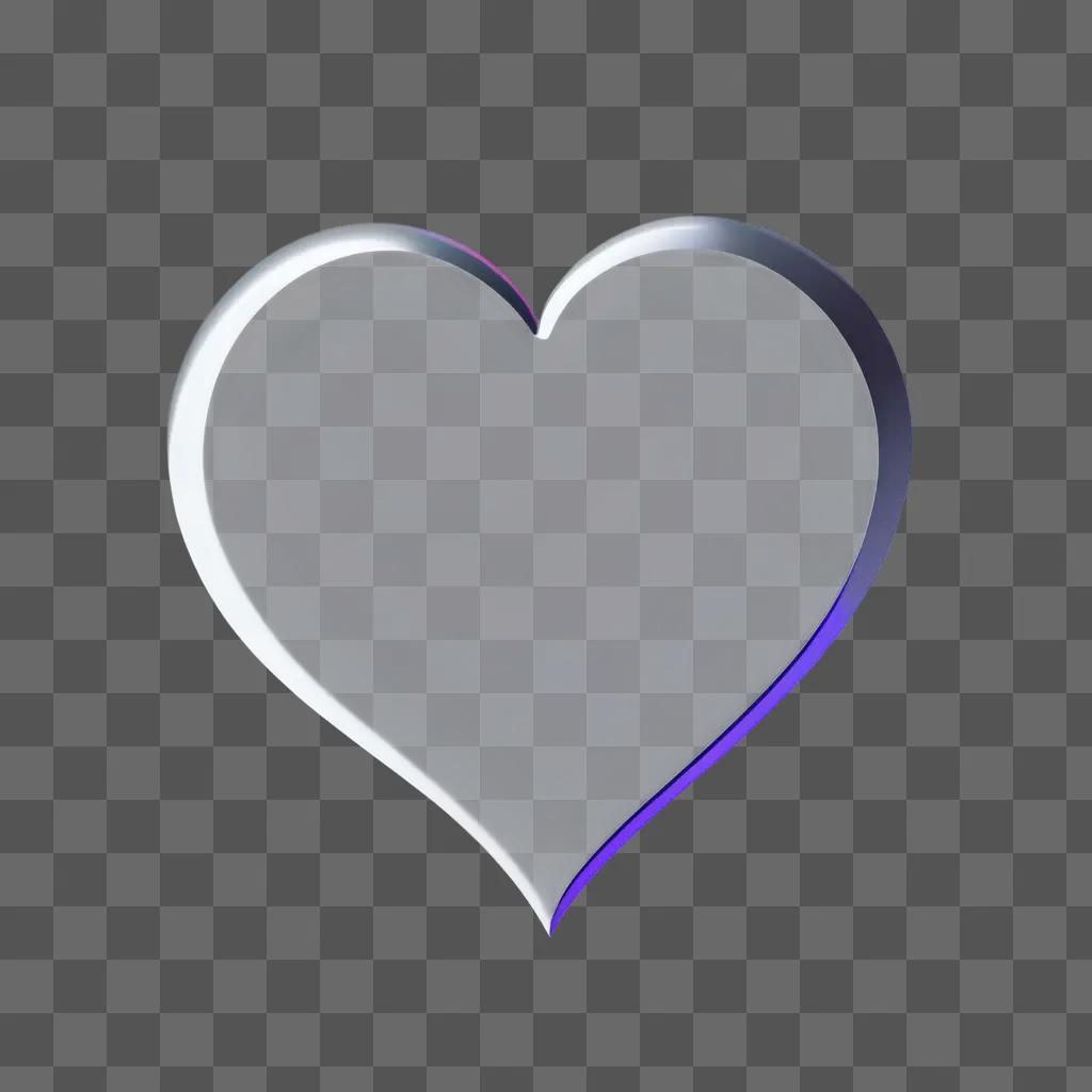 heart-shaped object with a purple glow on a white surface