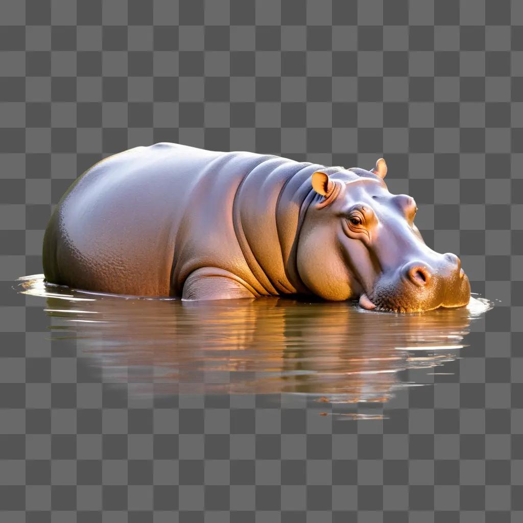 hippopotamus lying on a river bank