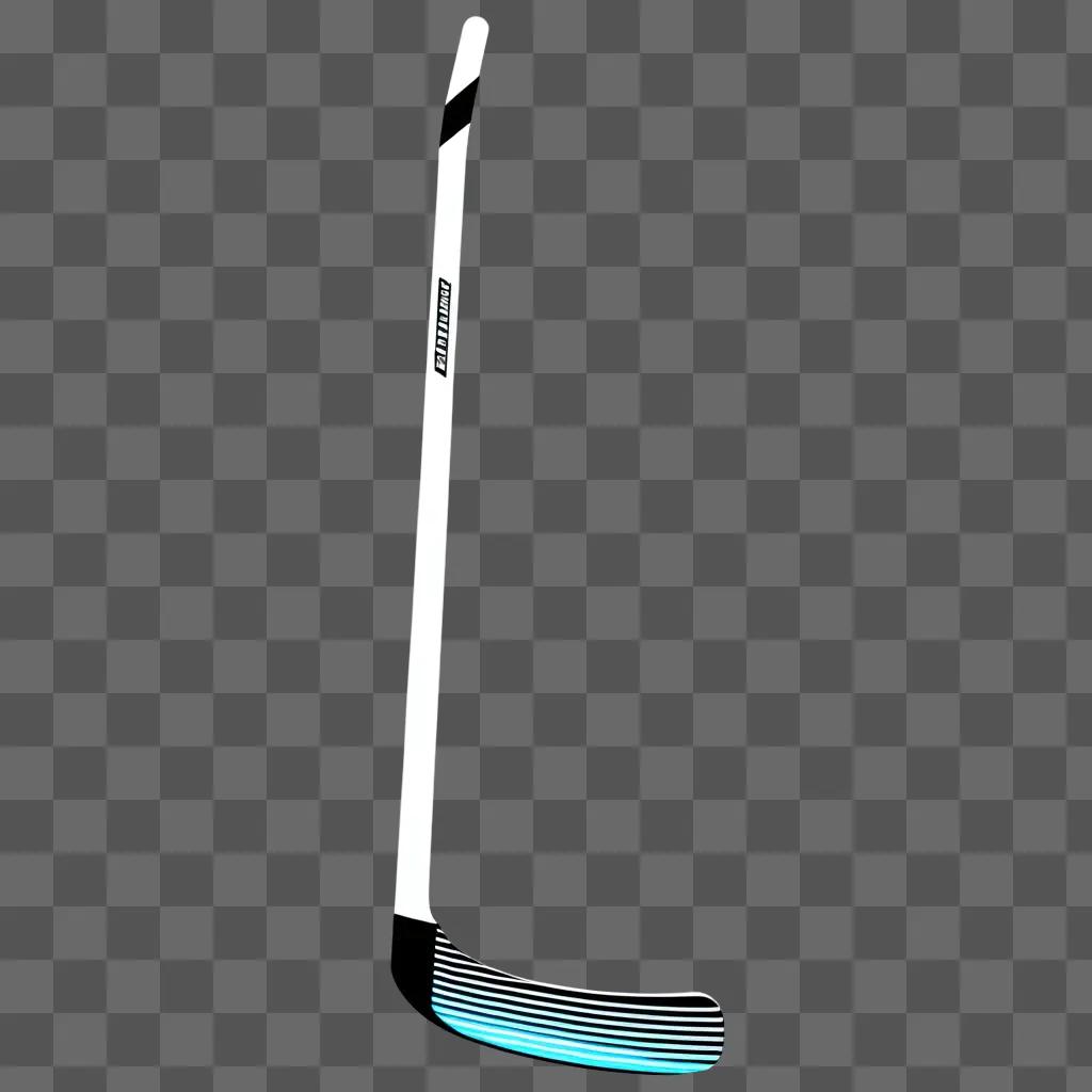 hockey stick with a blue stripe on it