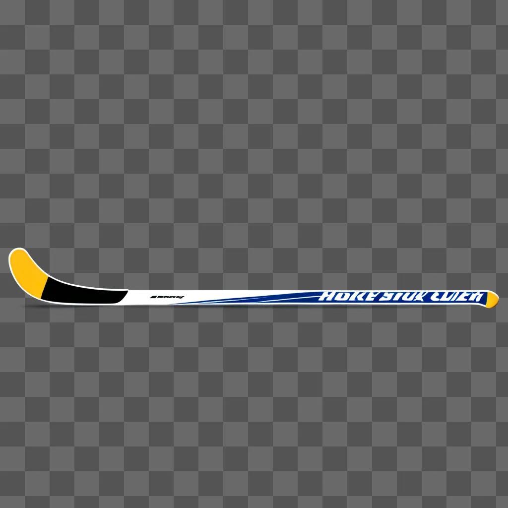 hockey stick with a glow-in-the-dark logo