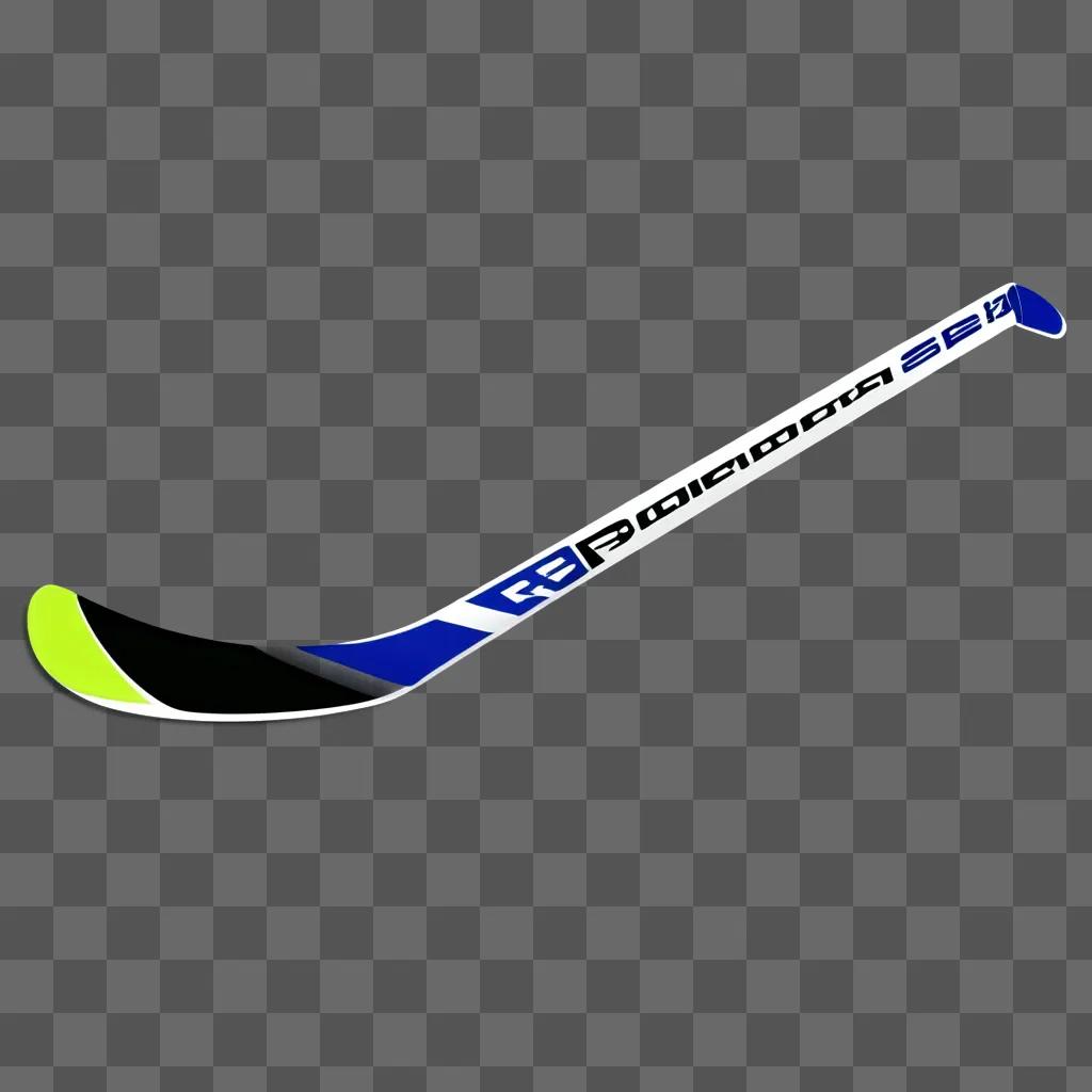 hockey stick with glowing colors and a logo