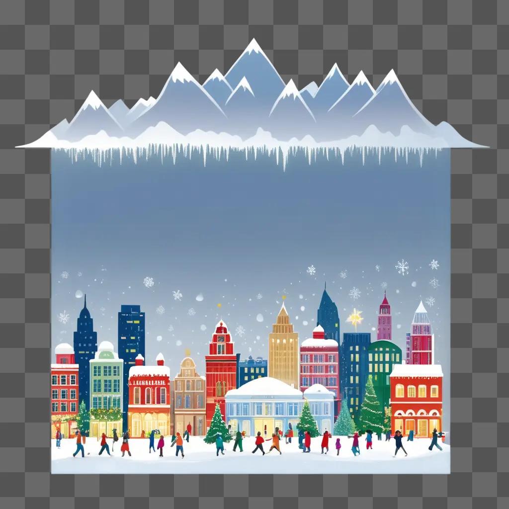 holiday scene with a transparent background