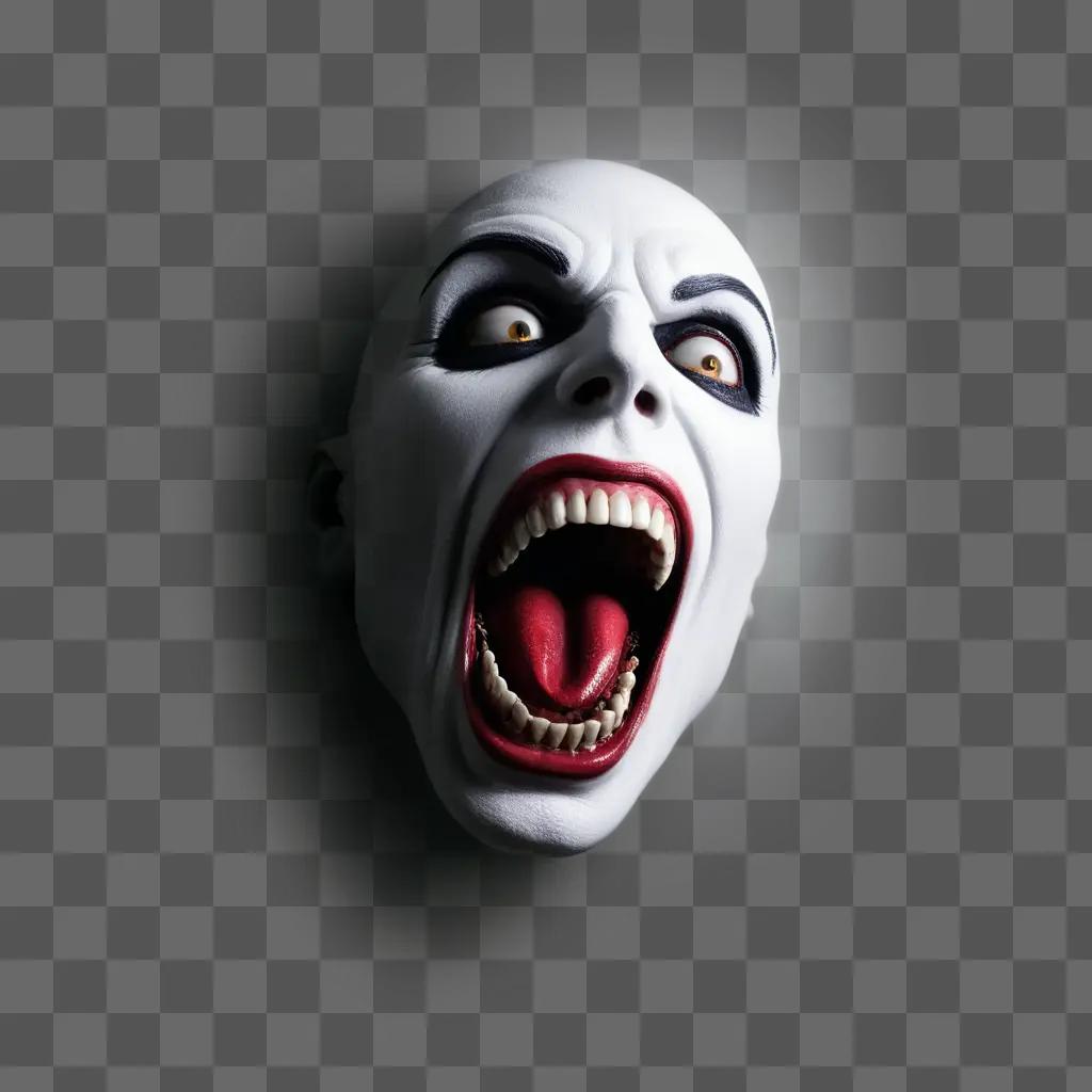 horror mask with open mouth