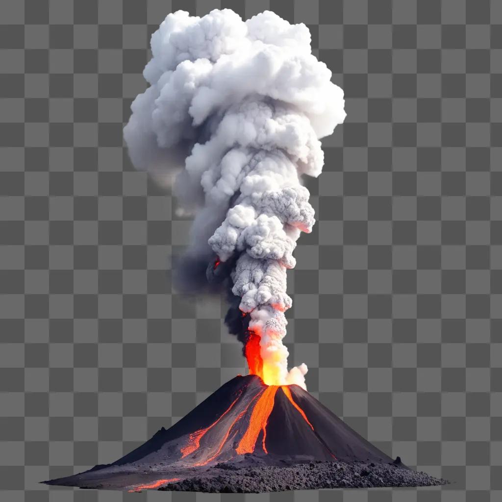 huge volcanic eruption spewing lava and ash