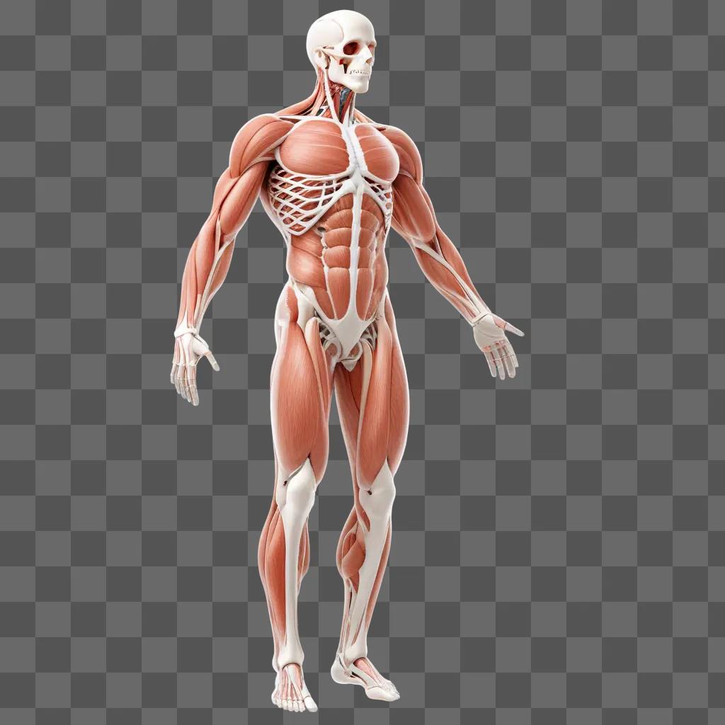 人体は筋肉や骨がはっきりと見える状態で表示されます