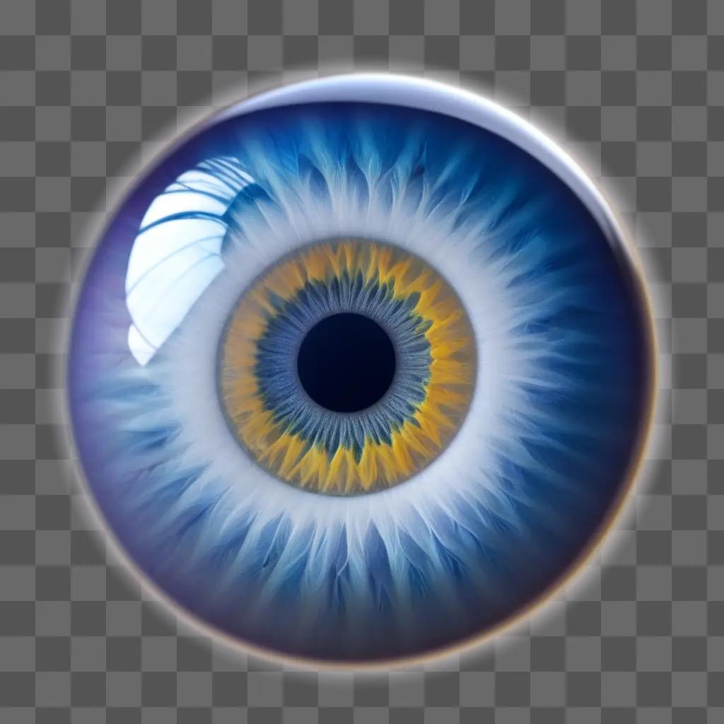 human eye with a blue and yellow iris