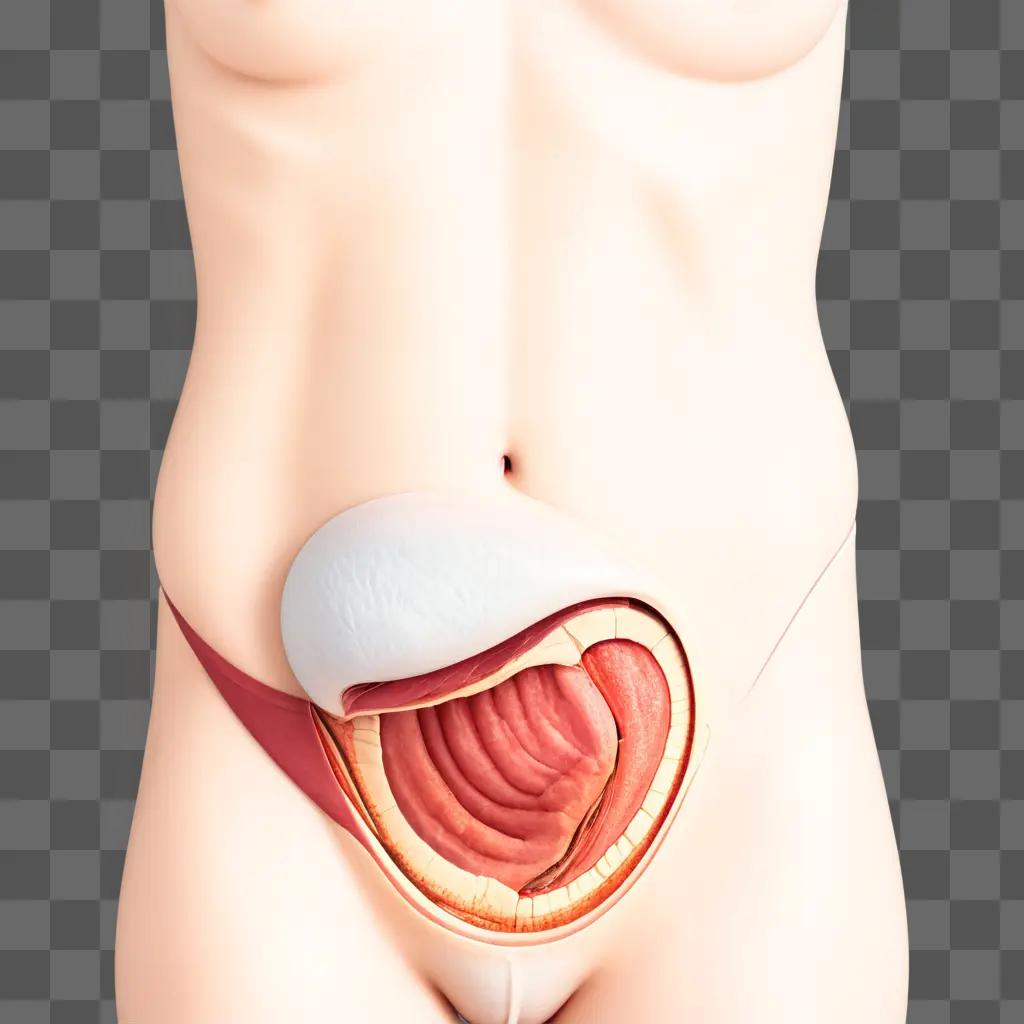 human stomach is shown with a large lump