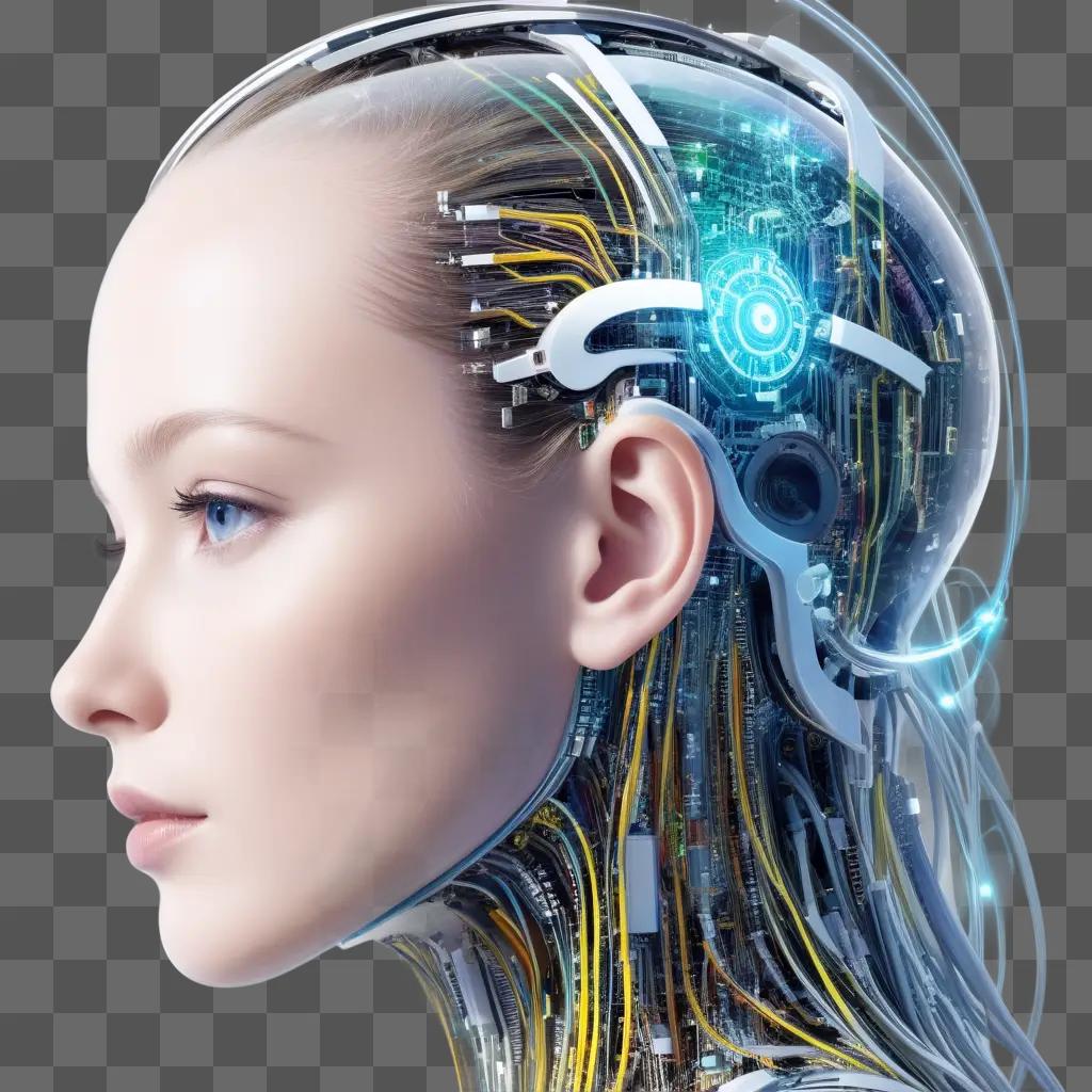 humanoid with an artificial intelligence head