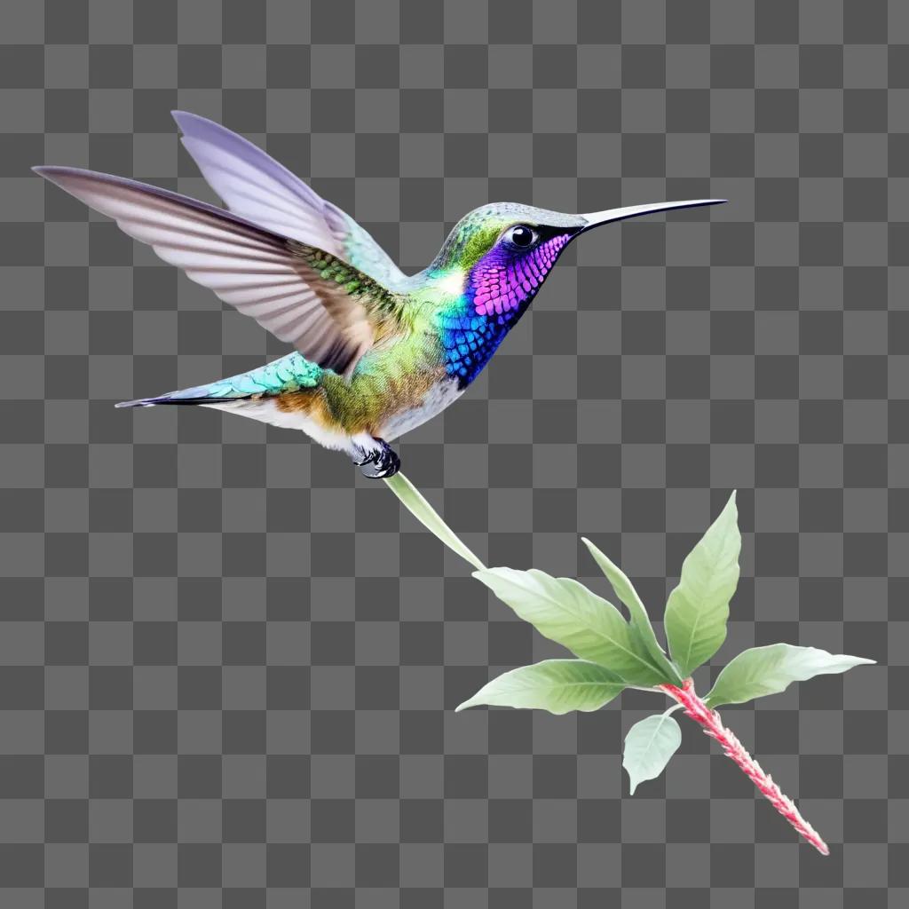 hummingbird with a colorful wing