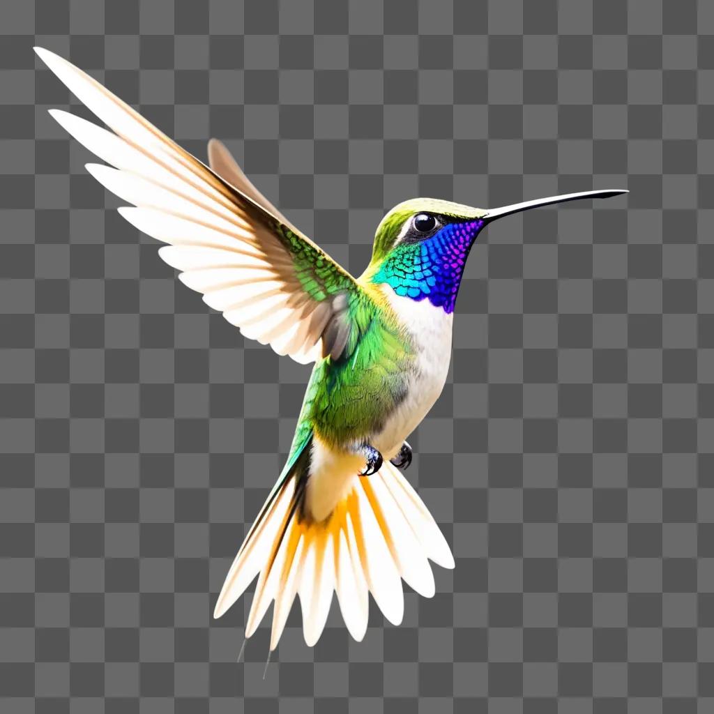 hummingbird with blue and green wings