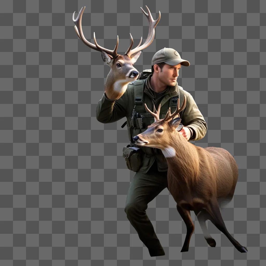 hunter with a deer on his shoulder