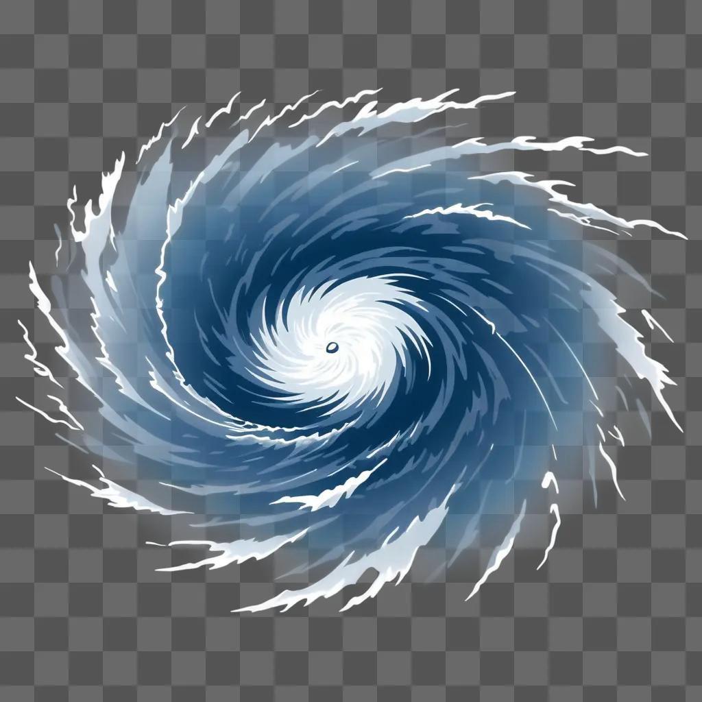 hurricane clipart design on a blue background