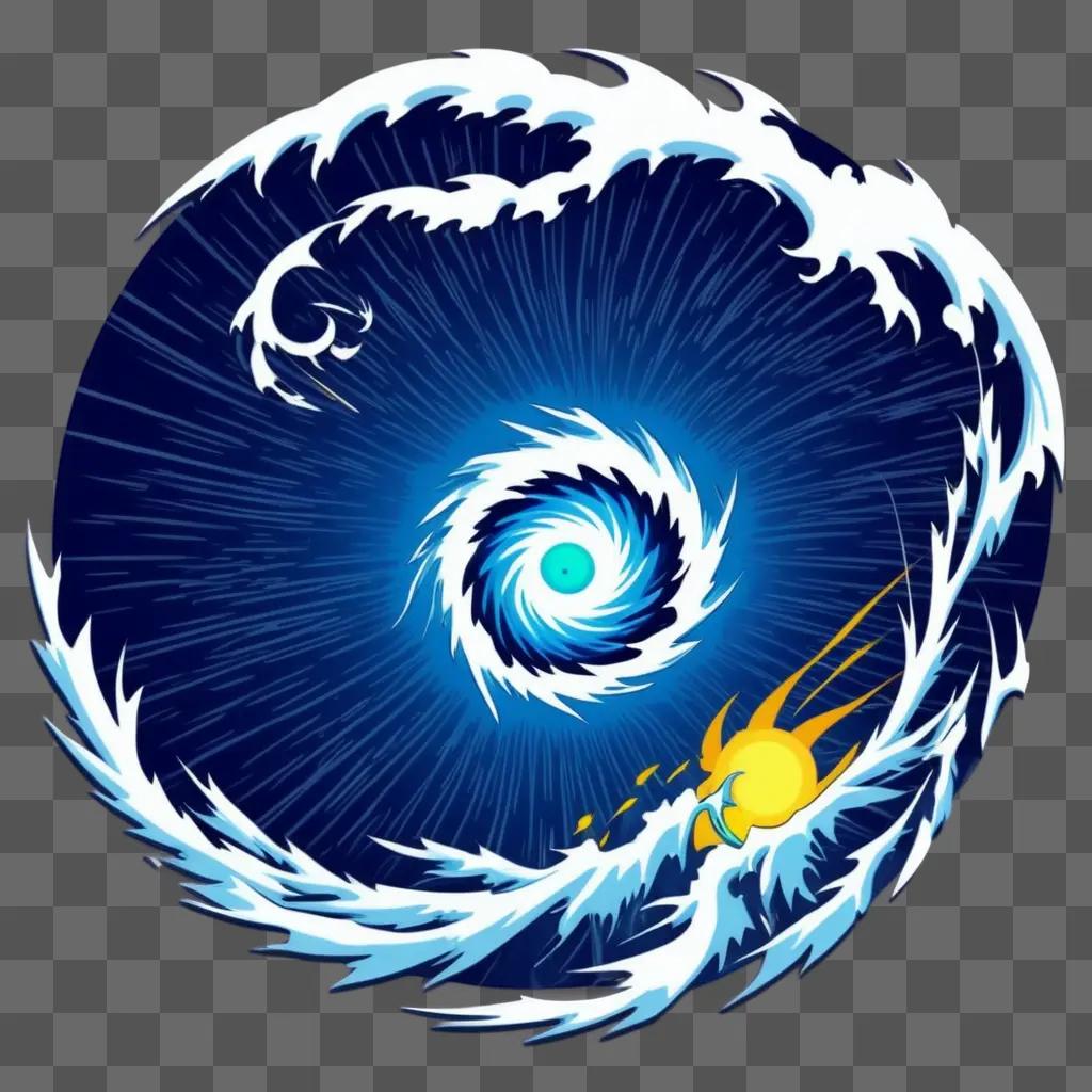 hurricane is depicted in a circular pattern