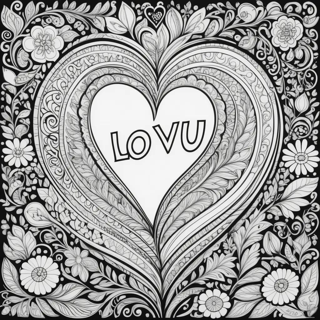 i love you heart drawing coloring pages