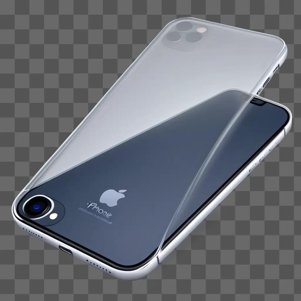 iPhone 15 transparent phone case with camera and logo