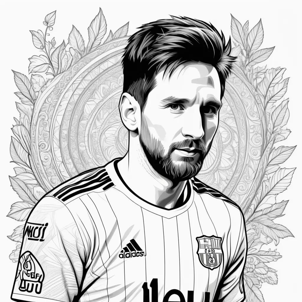 idas coloring pages featuring Lionel Messi