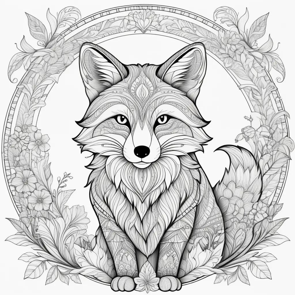 imals Coloring Pages with a cute fox