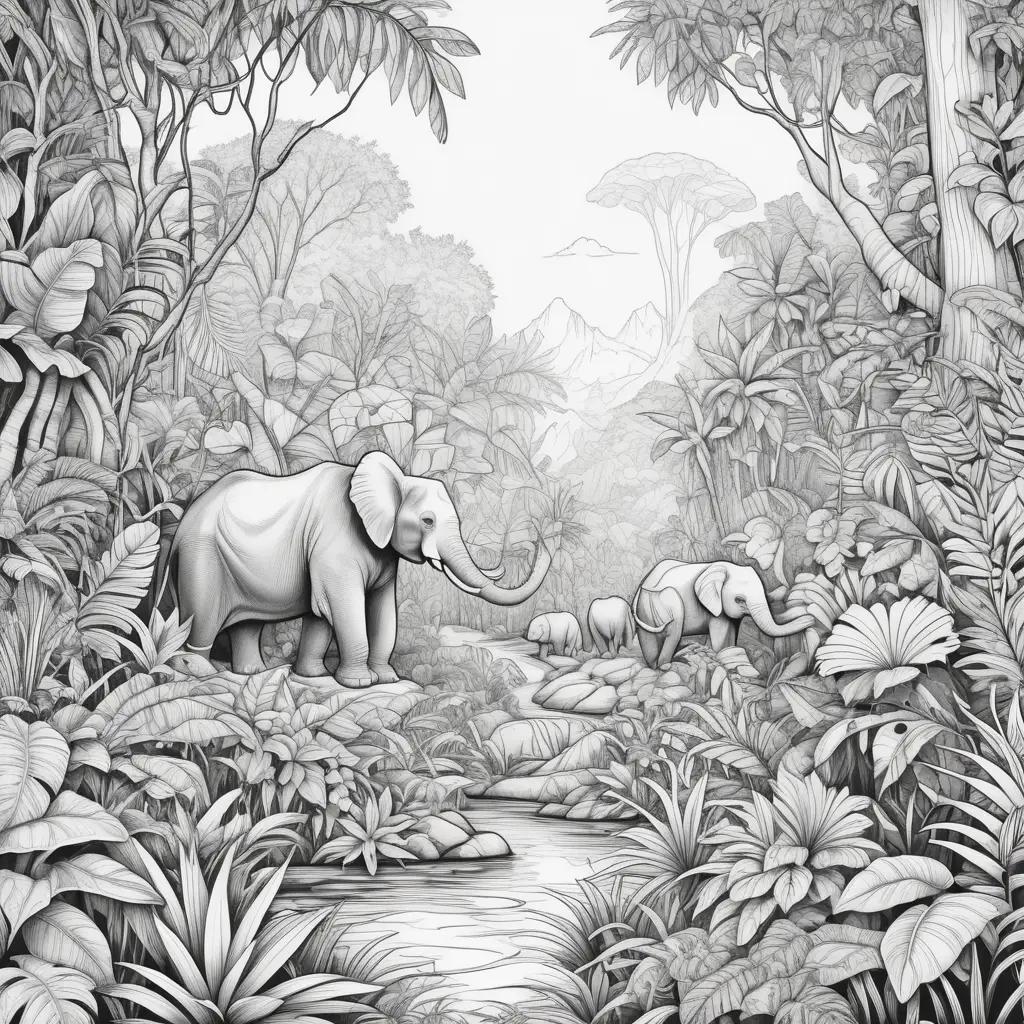 imals in the jungle coloring pages