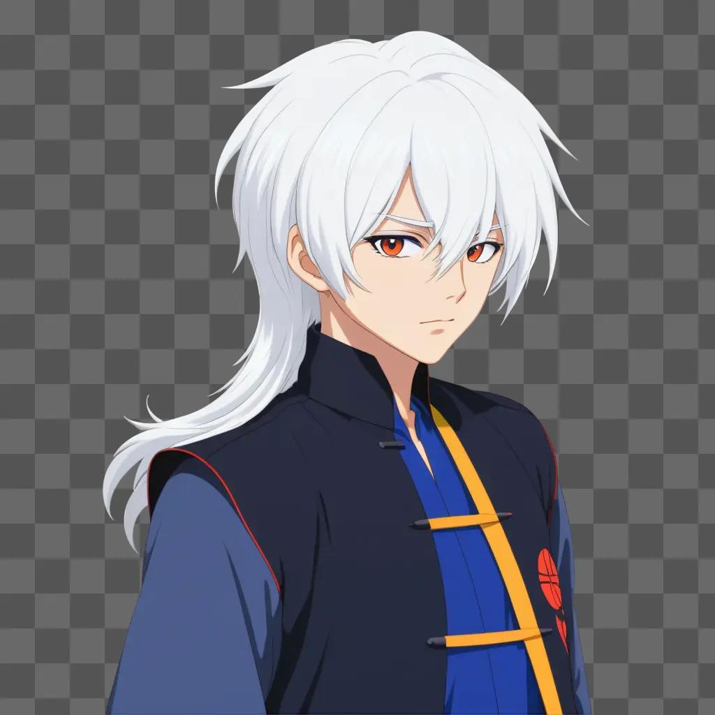 ime boy with white hair and red scarf