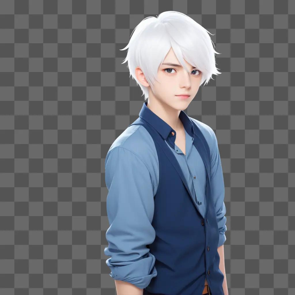 ime boy with white hair posing for a picture