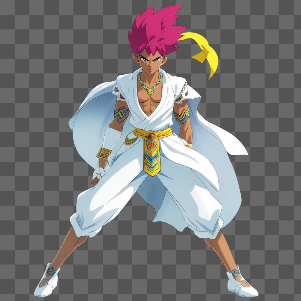 ime character in white robe and pink hair