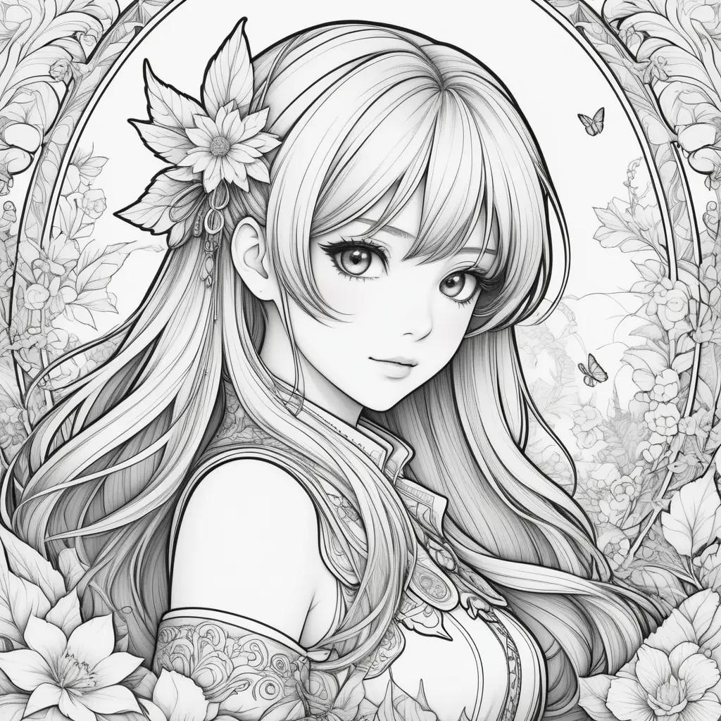 ime coloring pages of a girl with a flower