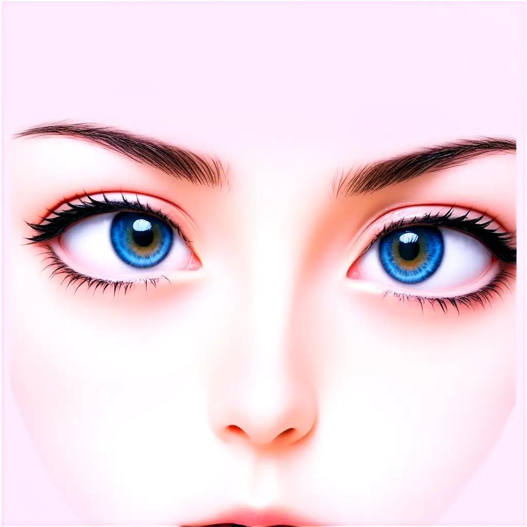 ime girl with blue eyes and black eyebrows