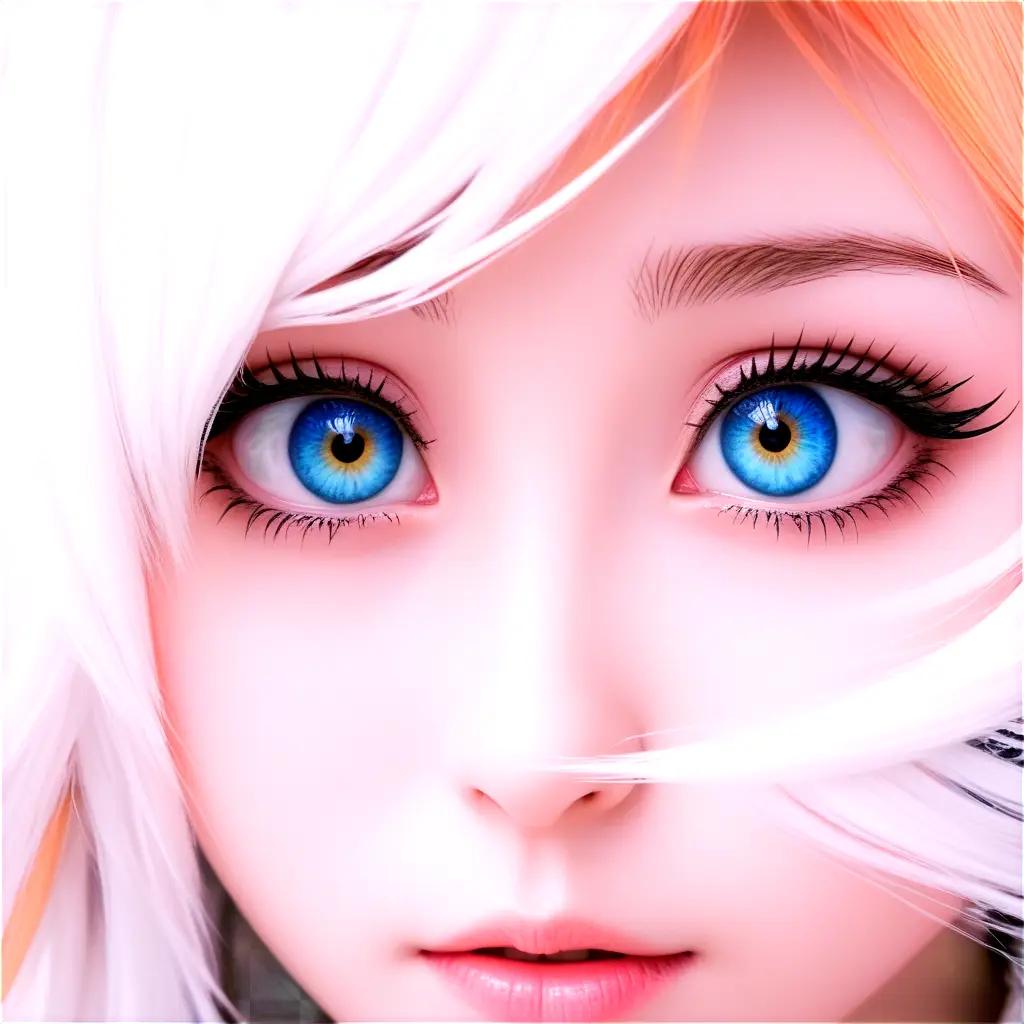 ime girl with blue eyes looking into camera