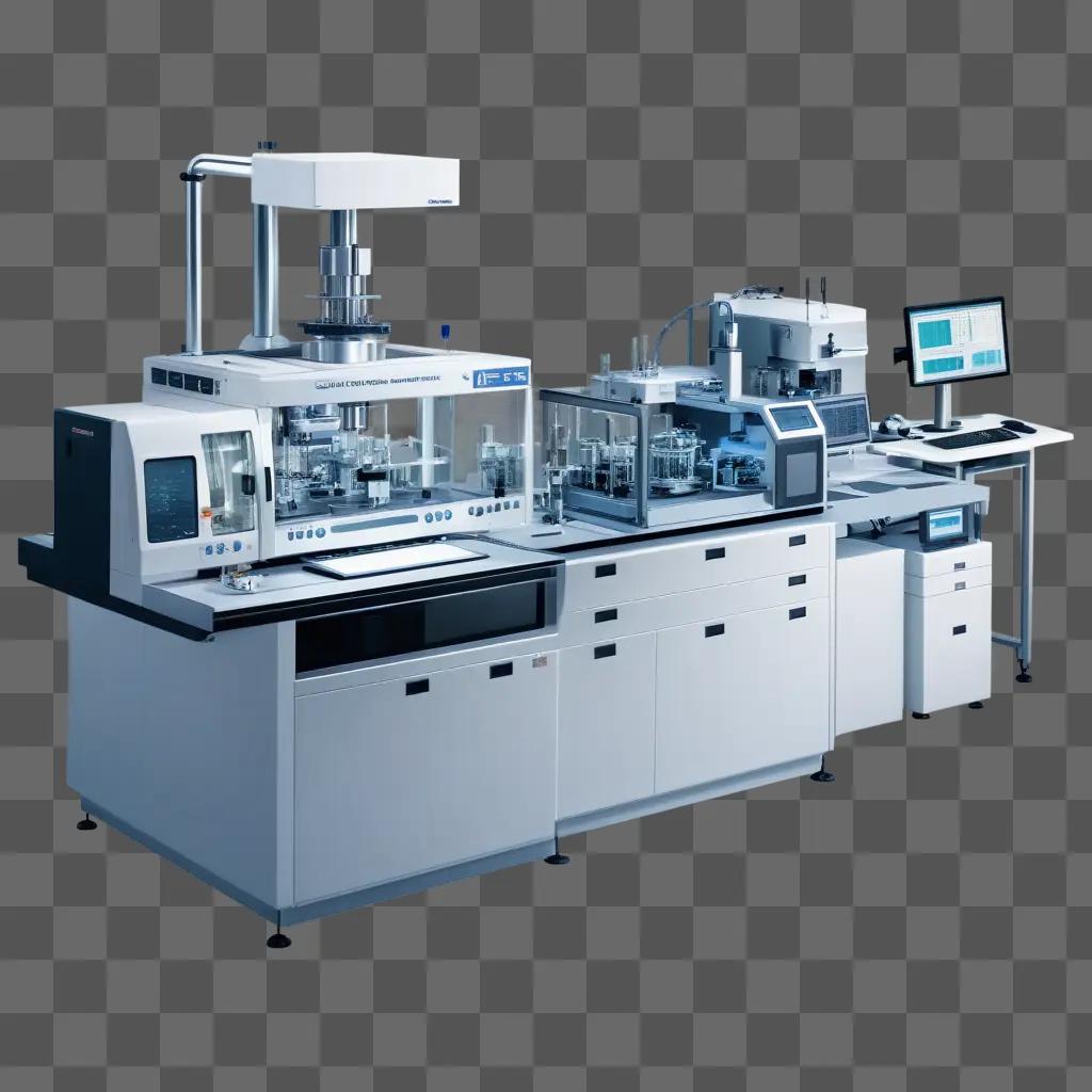 industrial workstation equipped with scientific equipment