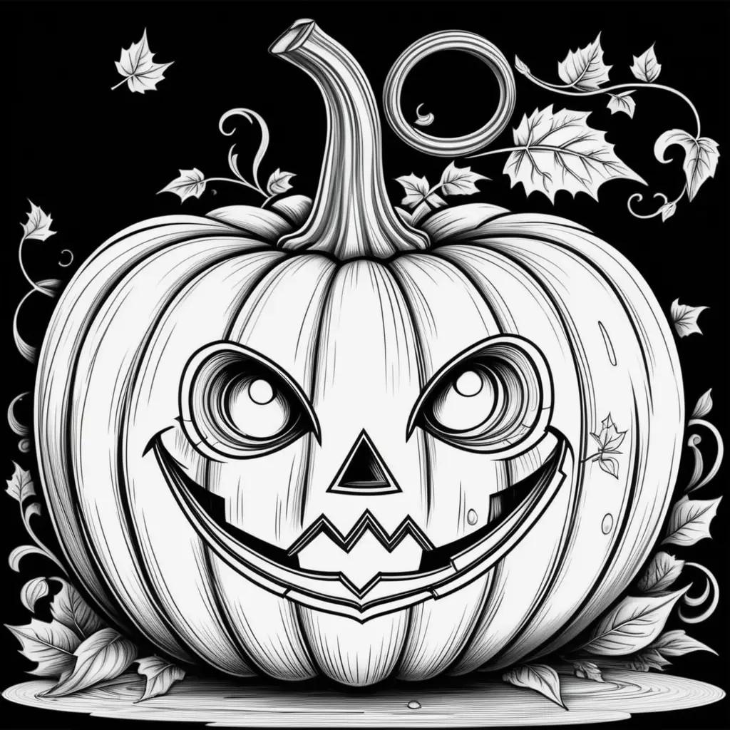 jack-o-lantern face in black and white coloring pages