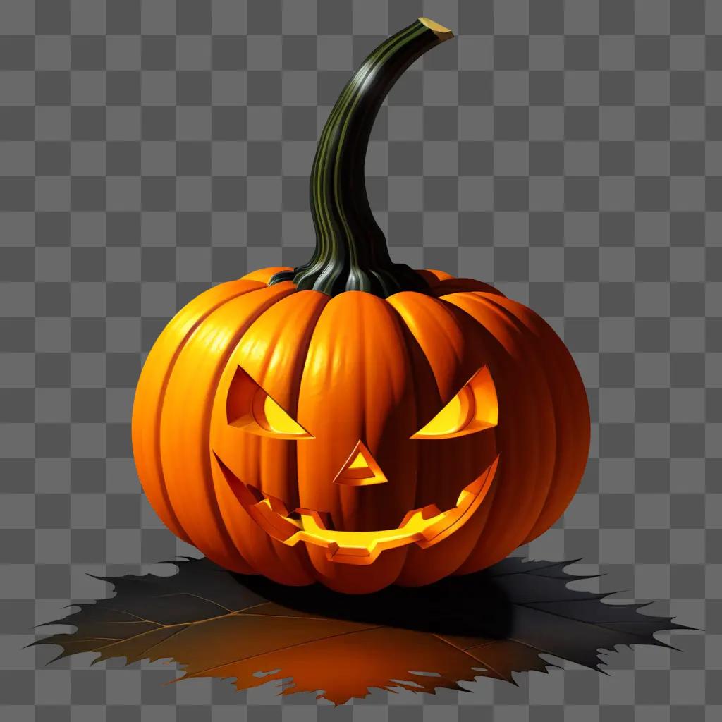 jack-o-lantern with glowing eyes in a Halloween scene