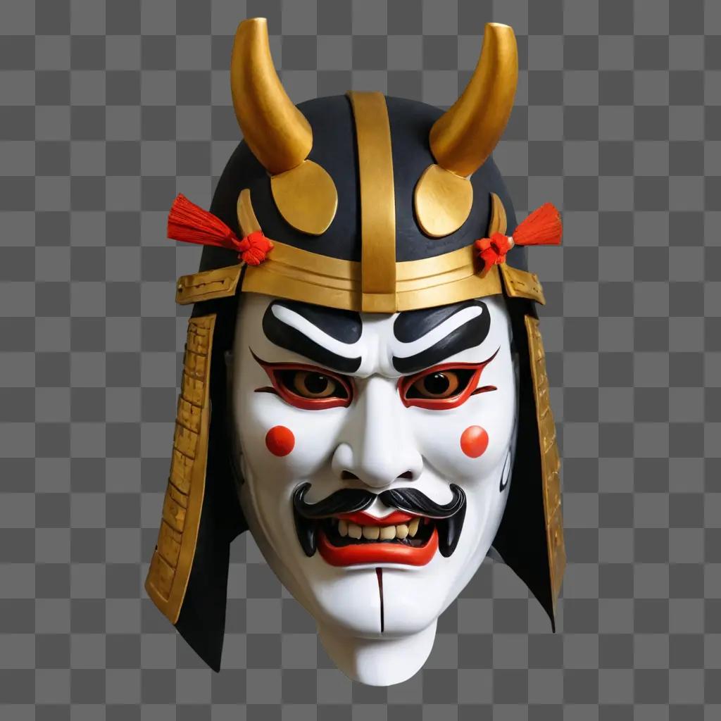 japanese samurai mask A traditional Japanese mask with horns