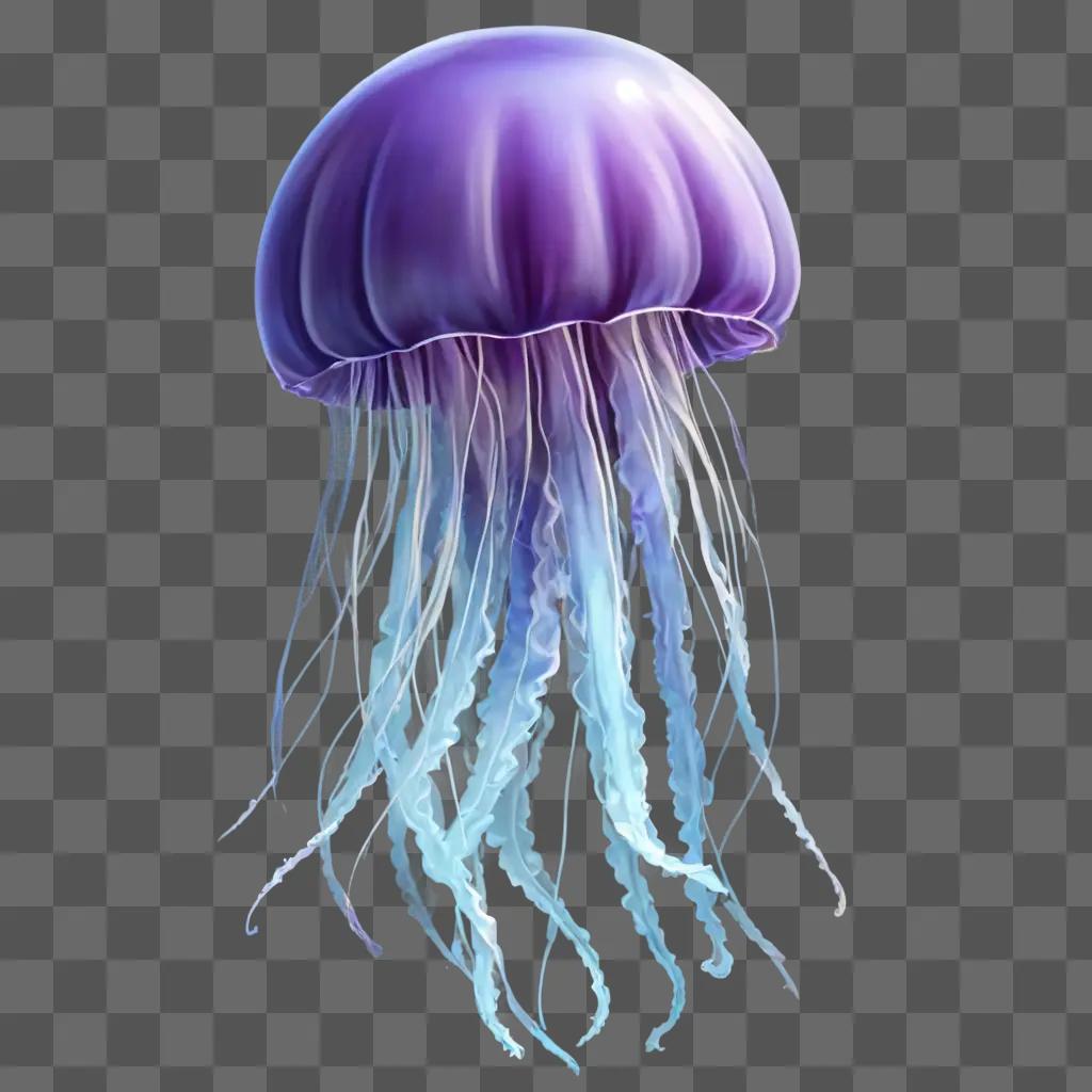 jelly fish drawing A jellyfish in purple water