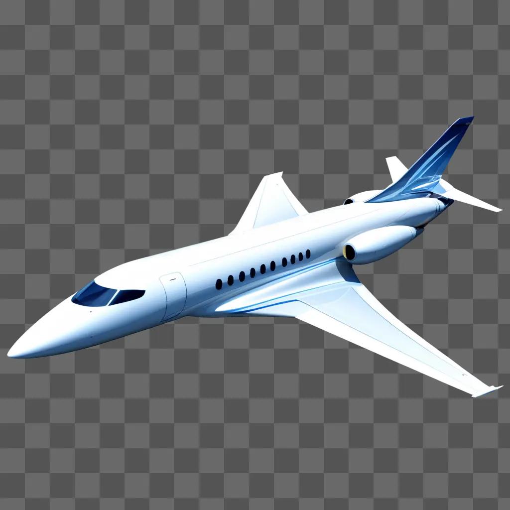 jet is transparently depicted against a gray background