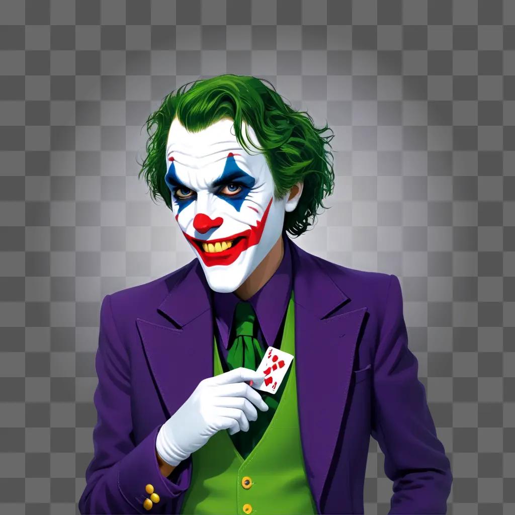 joker card with a man wearing a clown suit