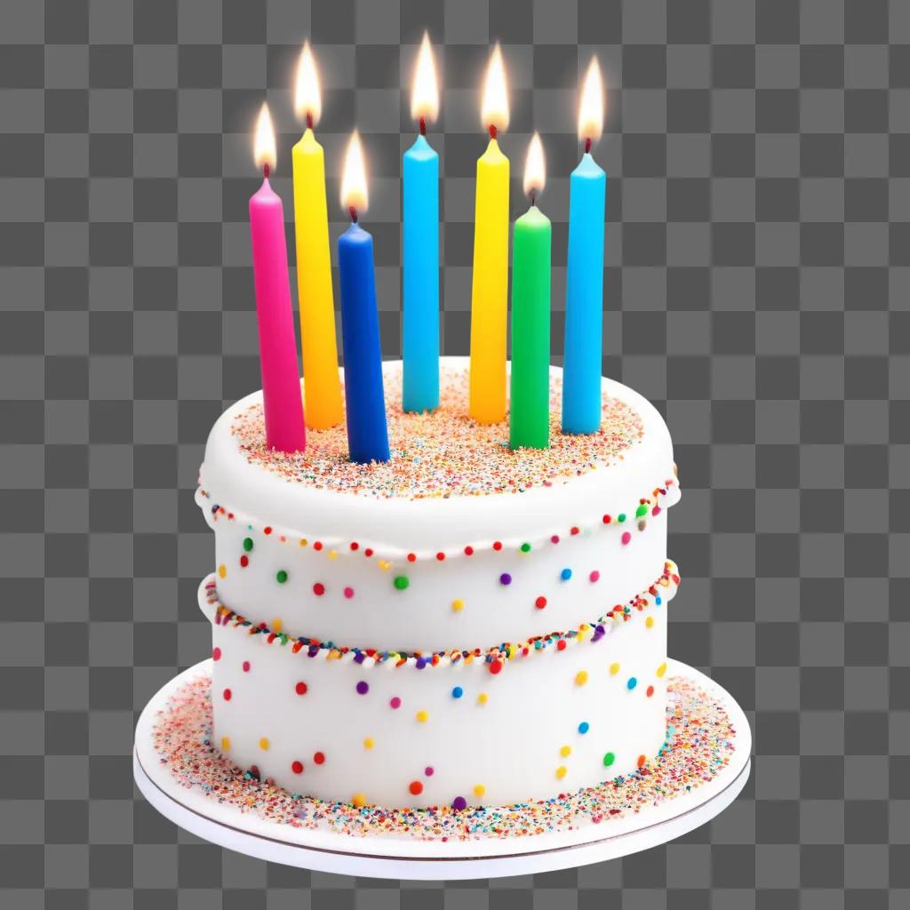 joyful birthday cake with candles sticker