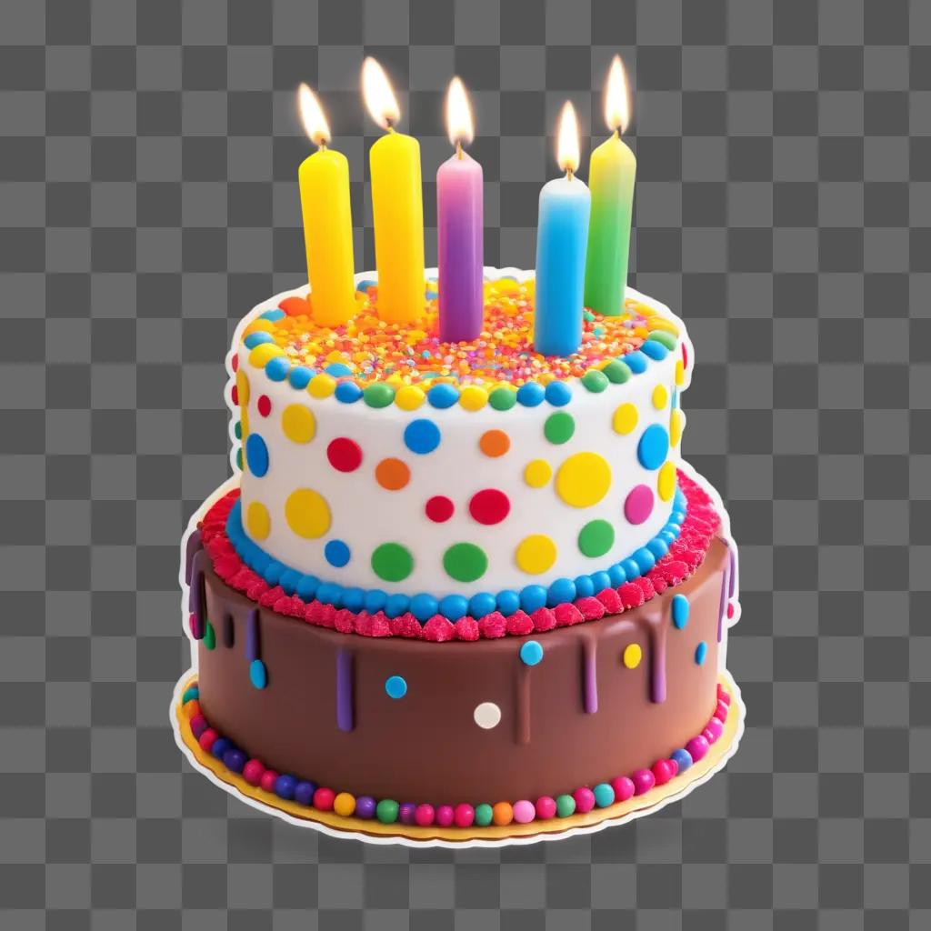 joyful birthday cake with candles sticker