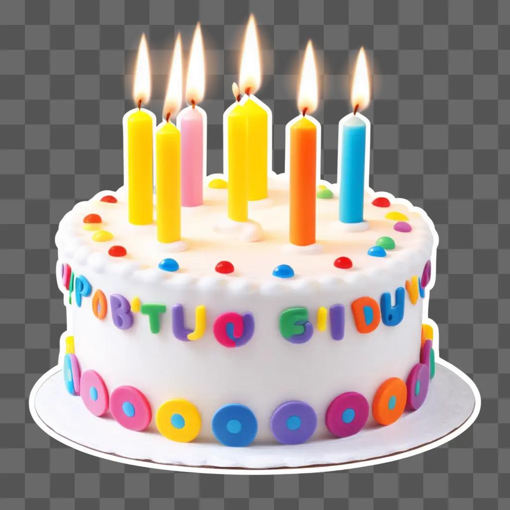 joyful birthday cake with candles sticker