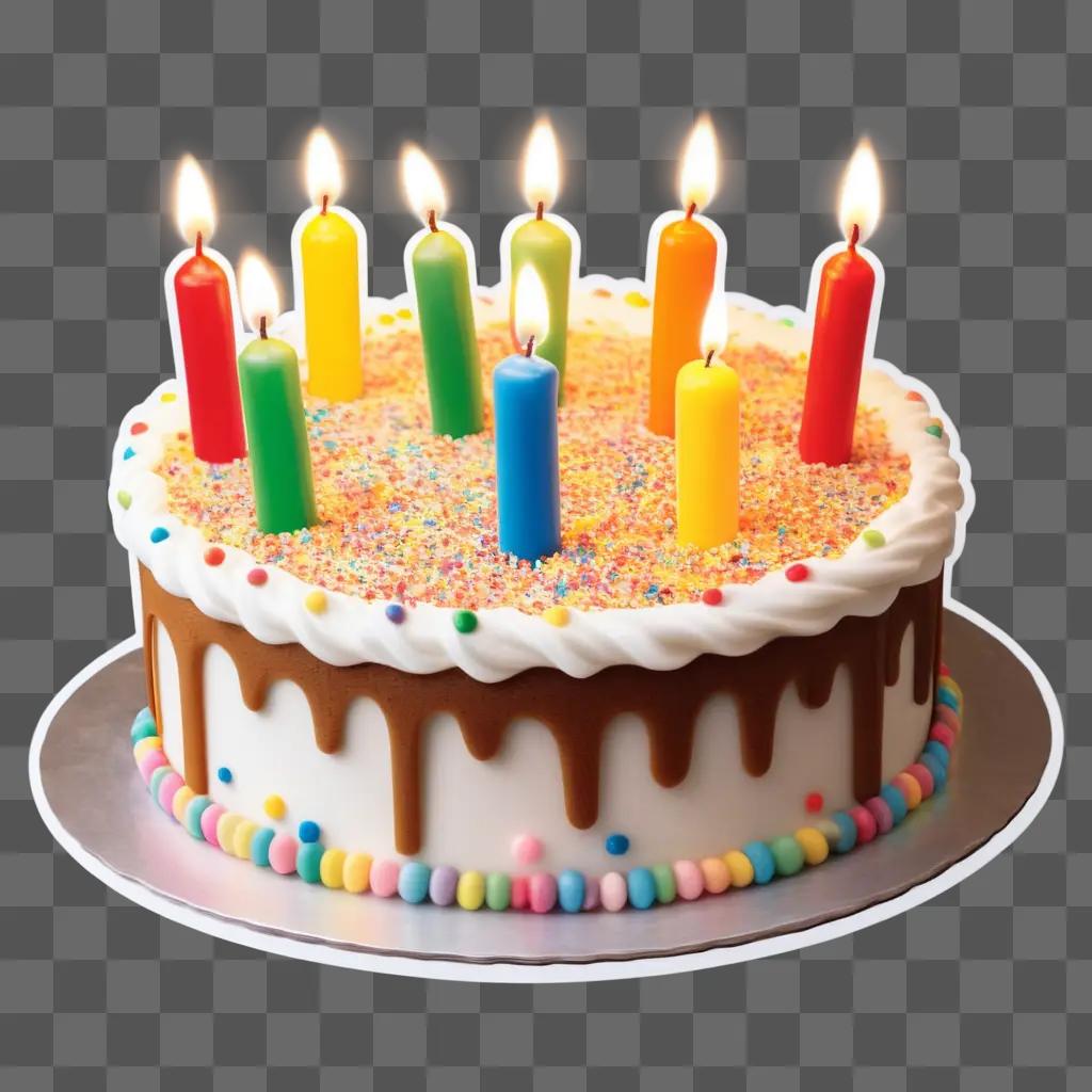 joyful birthday cake with candles sticker