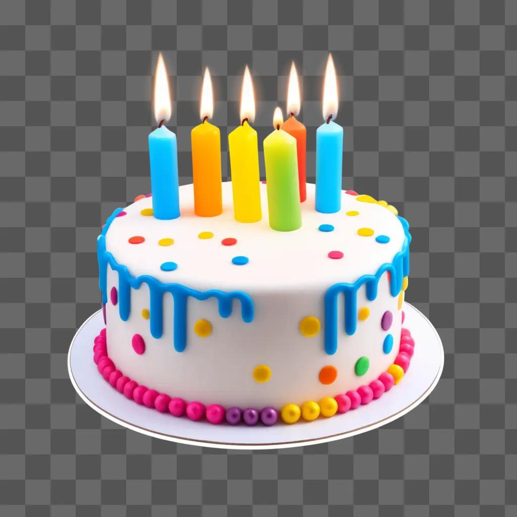 joyful birthday cake with candles sticker