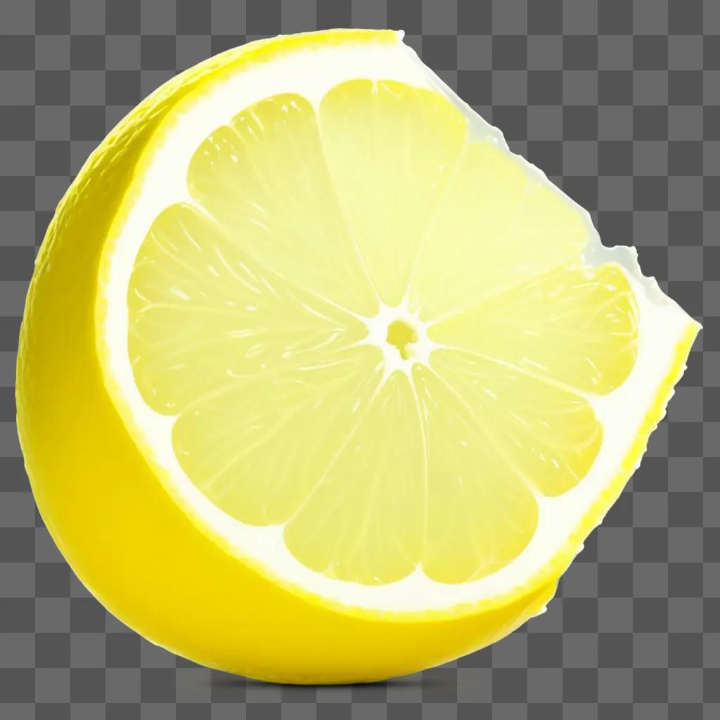 juicy lemon slice with a yellow hue