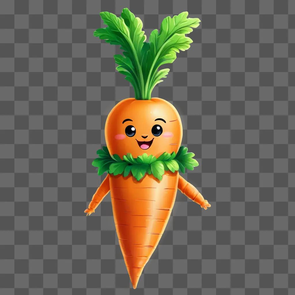 kawaii cute carrot drawing A cartoon carrot with a smiling face