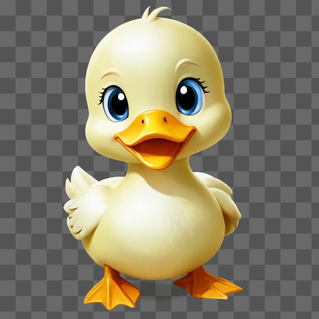 kawaii cute duck drawing A cute duck smiles for the camera