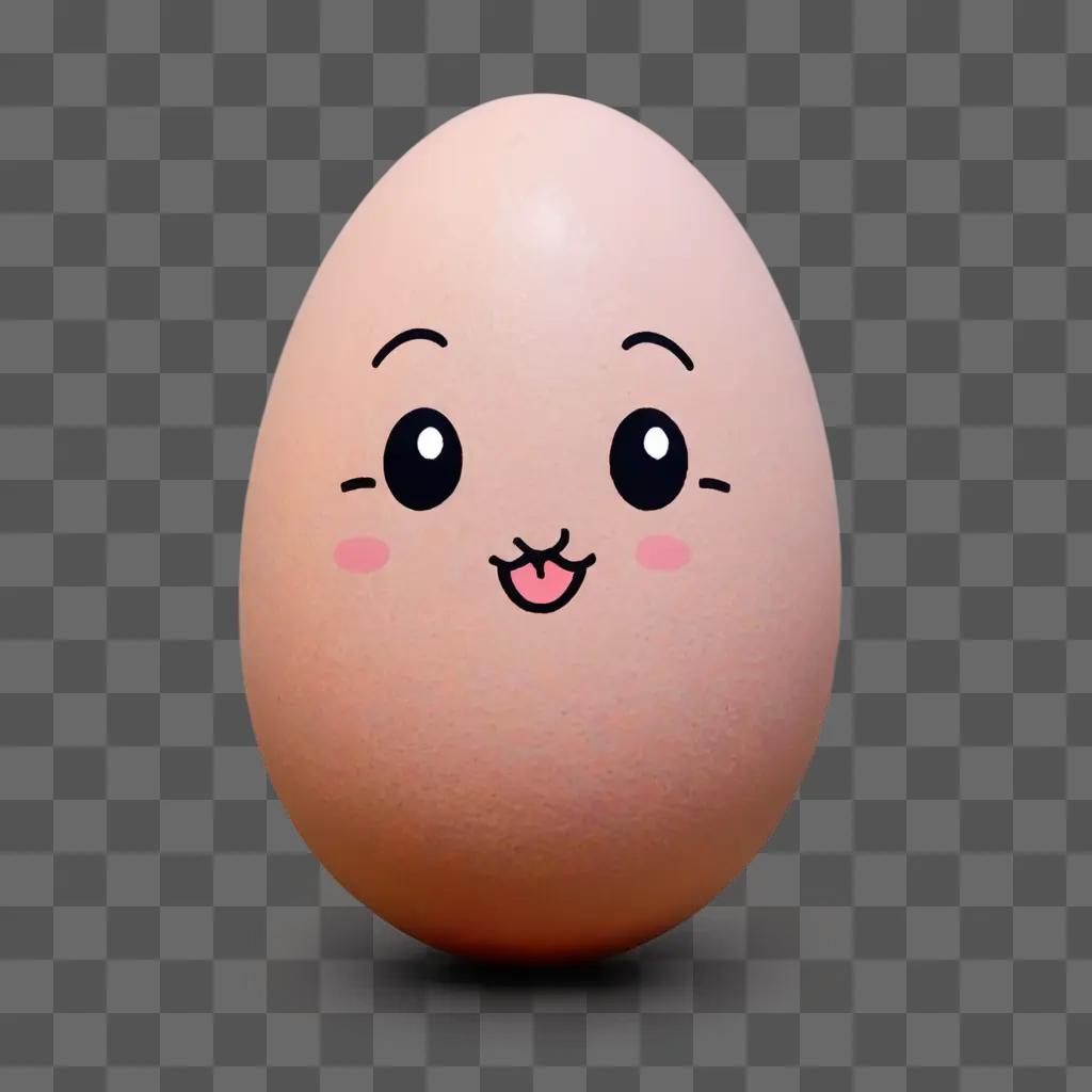 kawaii cute egg drawing A cute egg with a happy face