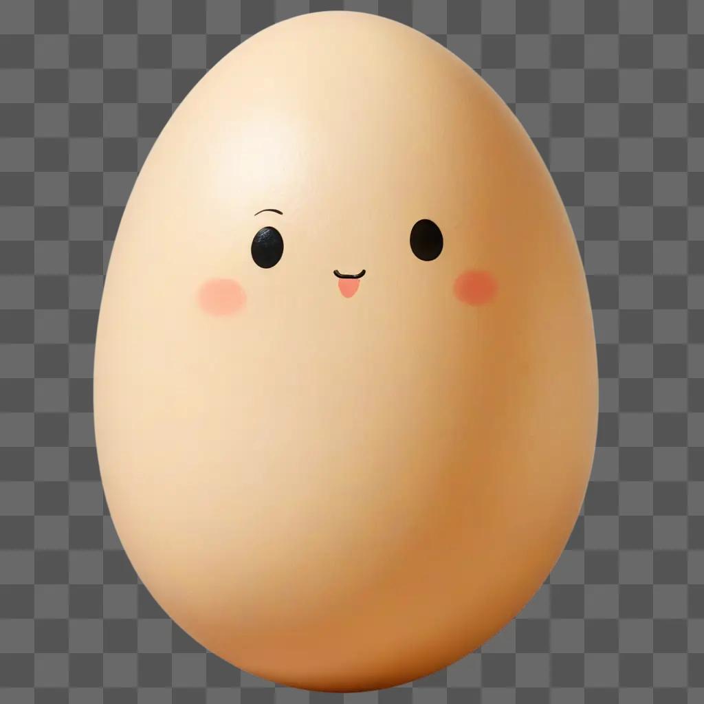 kawaii cute egg drawing An egg has a face painted on it