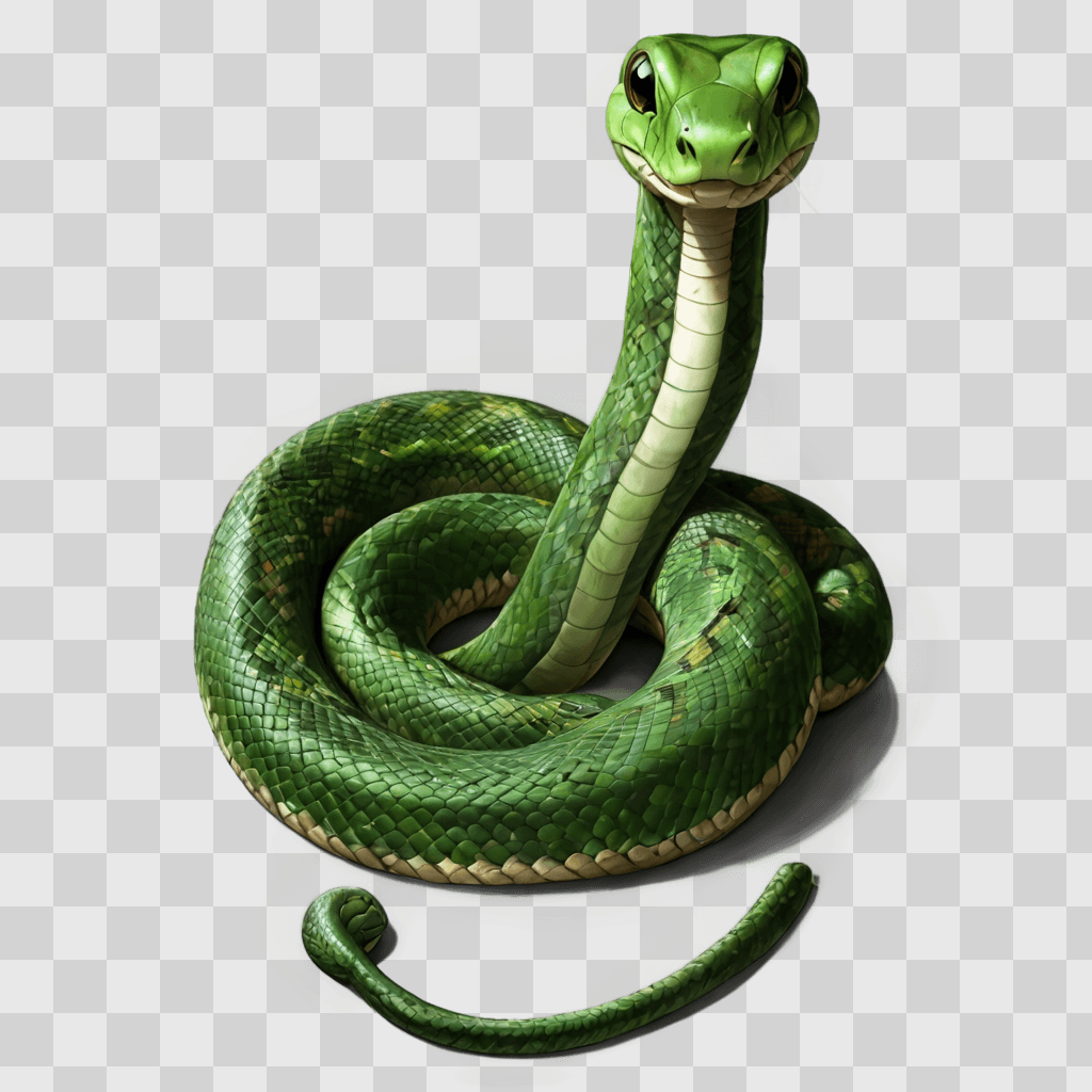 kawaii cute snake drawing Green snake with a smile on its face